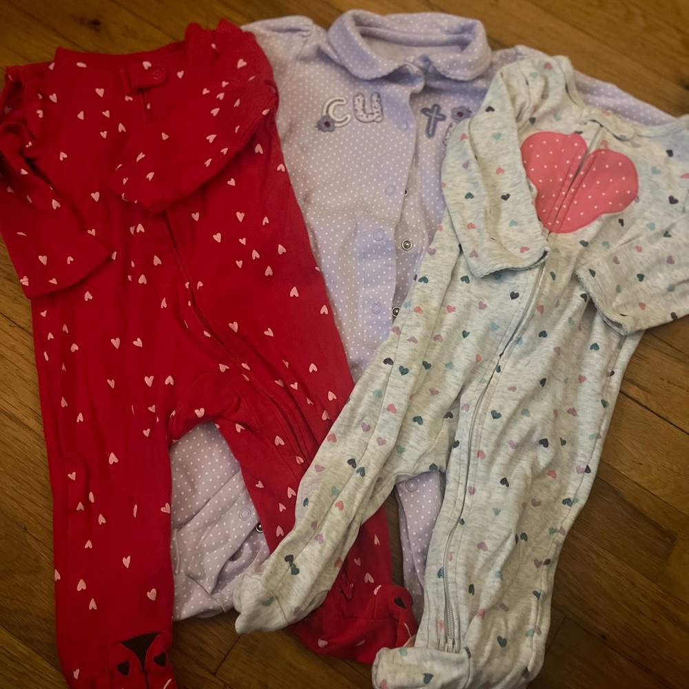 Carter's Red, Purple, and White Footies Set